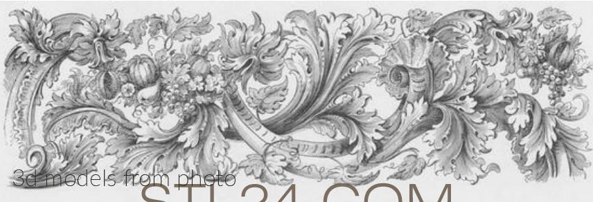 Панели резные (CARVED PANEL_1430 -  | 3D model 3DSMAX / OBJ / STL) 3D модель для ЧПУ станка